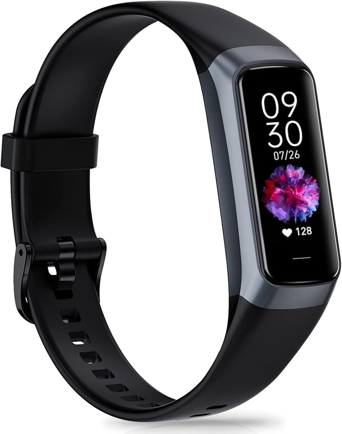 Fitness Tracker with 24/7 Heart Rate Blood Oxygen Sleep Monitor, 1.1" AMOLED Touch Screen Activity Tracker Smart Watches, ...