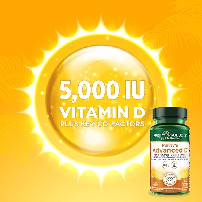 Purity Products Dr. Cannell's Advanced D from Vitamin D3 Super Formula - Packed with Vitamin D, Vitamin K2, Zinc, Magnesium Citrate, Boron and Taurine - 60 Vegetarian Capsules