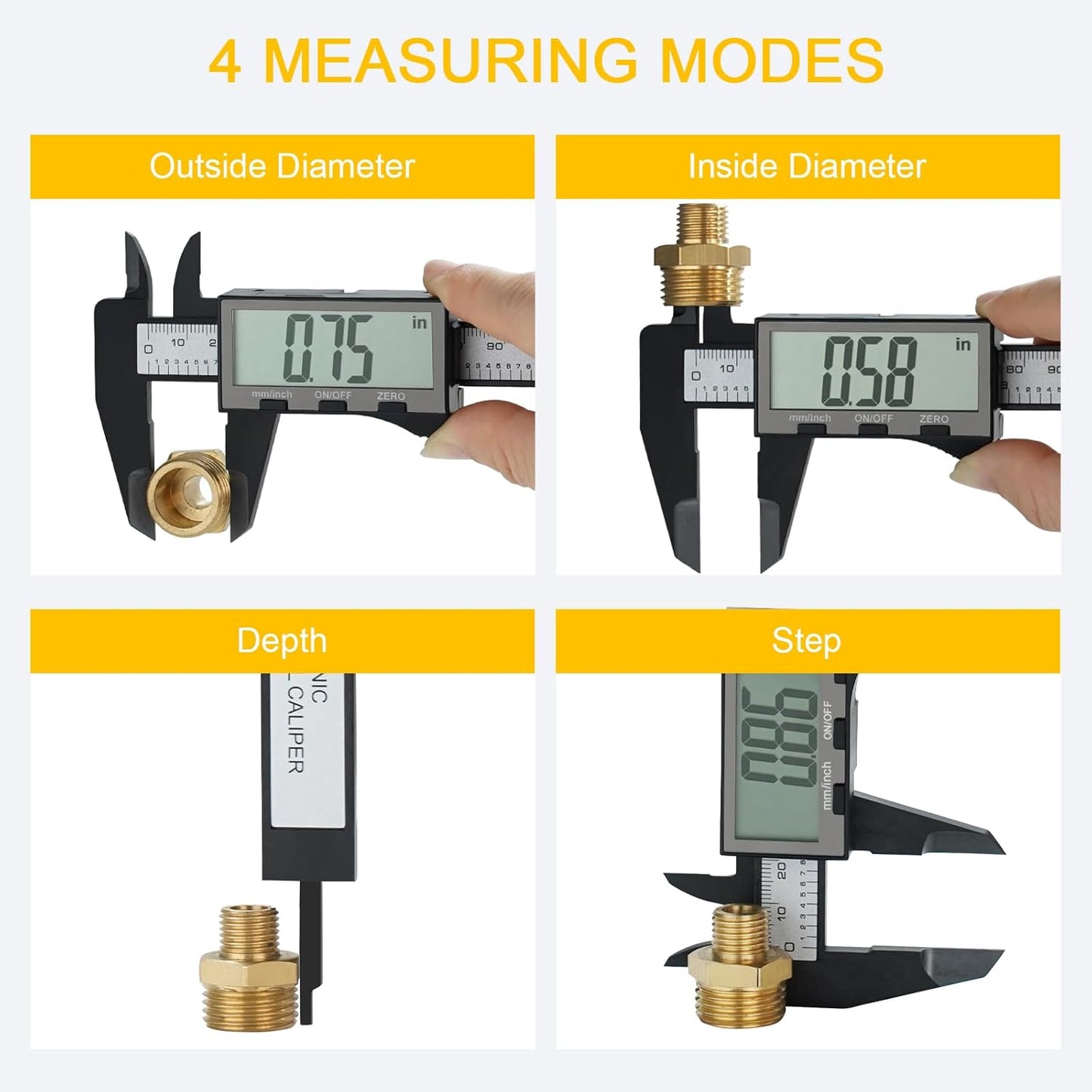 Digital Caliper, Sangabery Dial Caliper 6 Inch with Extra-Large LCD Screen, Plastic Vernier Calipers Measuring Tool, Electronic Ruler, Inch & Millimeter Conversion, Use for Jewelry, Industrial, DIY