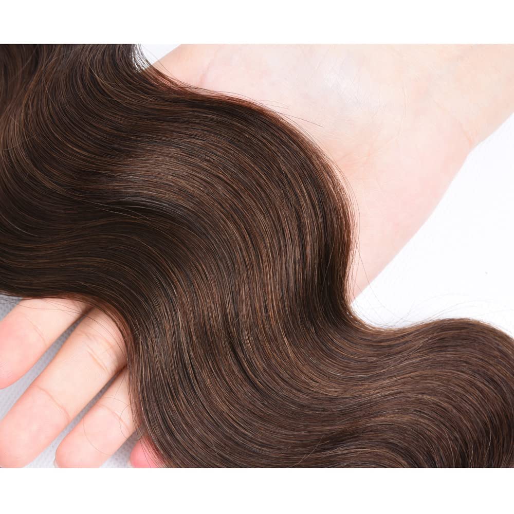 Lagalaga Bundles Human Hair 24 26 28 Inch Body Wave Dark Brown 4 Color Human Hair Bundles Unprocessed Brazilian Virgin Hair Quic