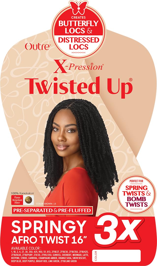 Outre X-Pression Synthetic Braid - 3X SPRINGY AFRO TWIST 16 (350)