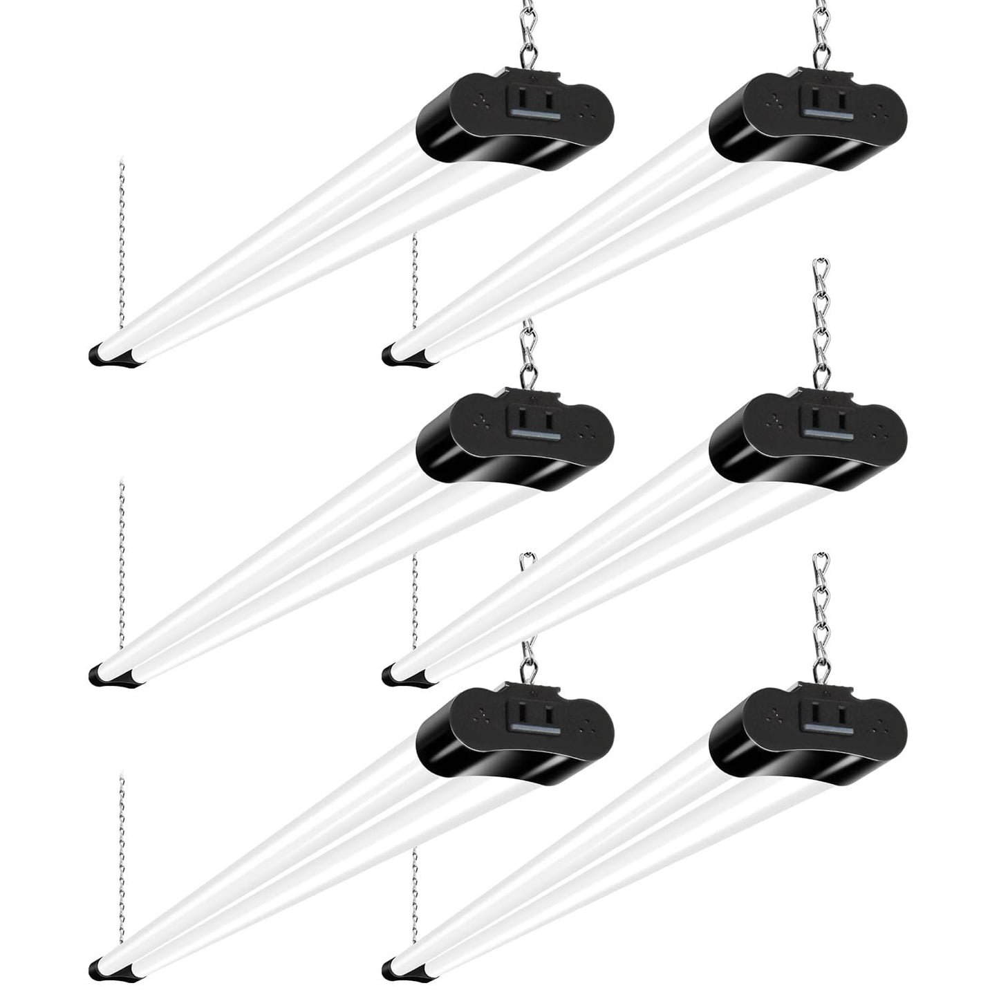 hykolity 4FT Linkable LED Shop Light, 6500lm, 60W, 5000K Daylight, Black, Model HB-Q10-50, Hanging or Surface