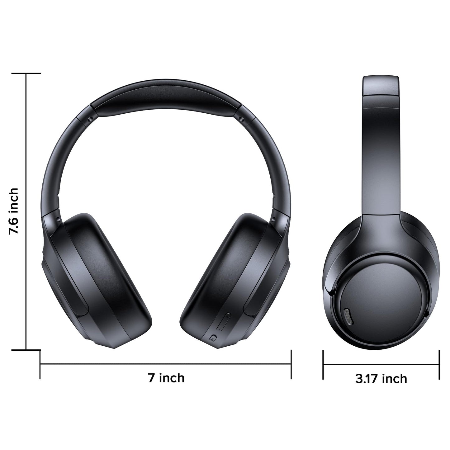 TAGRY Hybrid Active Noise Cancelling Headphones 120Hrs Playtime ENC Clear Call Bluetooth Headphone Over Ear Wireless Headphones Hi-Res Audio ANC Headset with Low Latency Mode for Game Travel Home PC