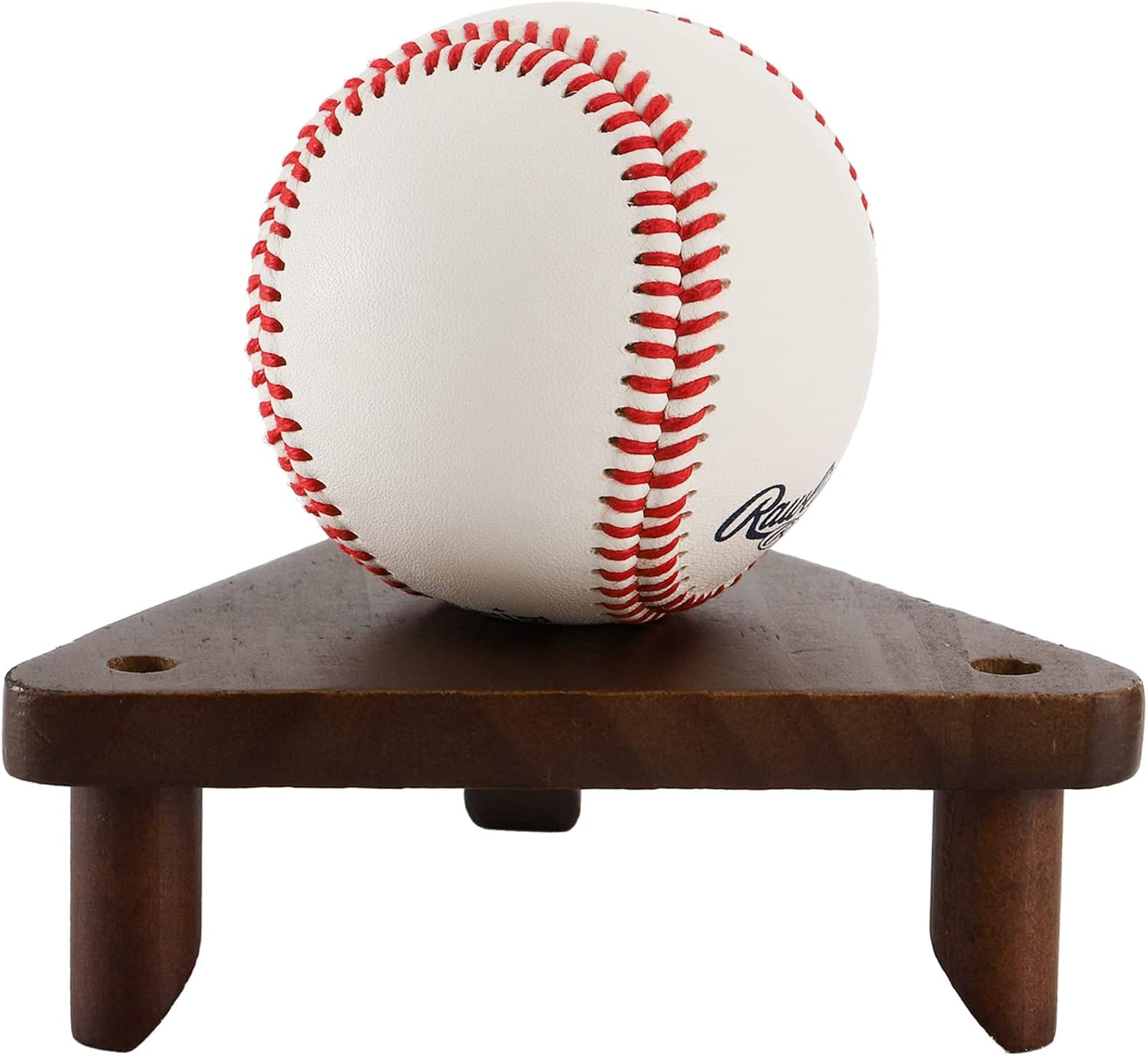 Frcctre 3 Pack Wooden Ball Stand Holder Display Stand for Football, Basketball, Soccer, Volleyball, Rugby - Wood Sports Ball Storage Rack Trophy Autograph Memorabilia Display Cases