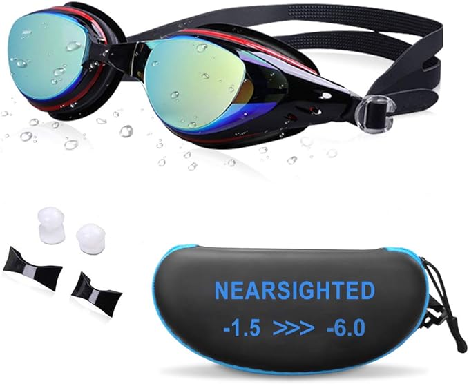 AIKOTOO Nearsighted Swim Goggles, Shortsighted Swimming Goggles