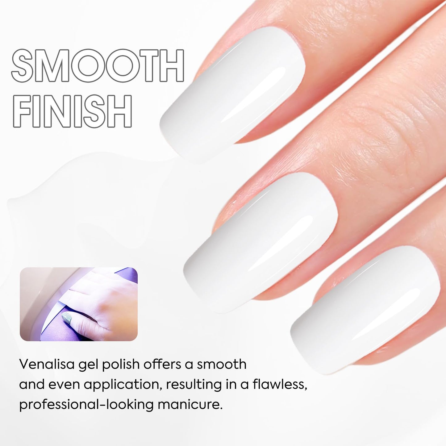 VENALISA White Gel Nail Polish 1 Pcs 12ml White Color Gel Polish Soak Off UV Salon Manicure DIY at Home Nail Art For Girls Women