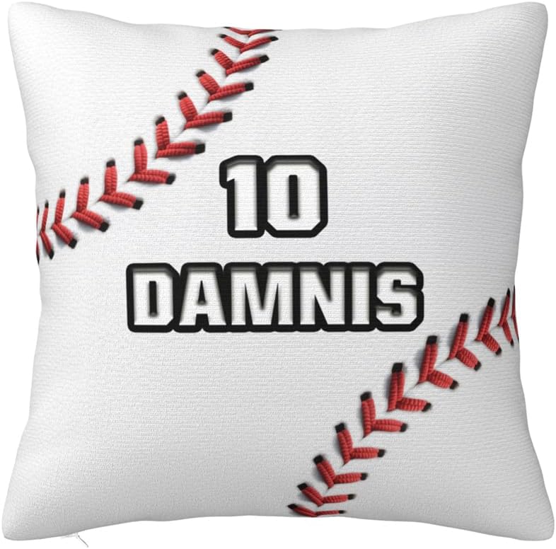 Customized Sports Themed Funny Throw Pillow Cover Baseball Lovers Home Decor Gift Personalized Name Sport Enthusiast Pillowcase Custom Ball Sport Themed Baseball Throw Pillowcase for Sofa Bedding