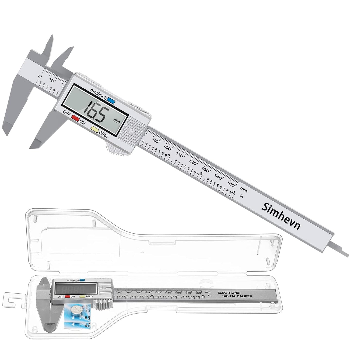 Electronic Digital Caliper, LCD | 0 to 6 inch inch/mm Conversion, Automatic Shutdown Function, Very Suitable for Home/Jewelry/DIY Measurement, etc