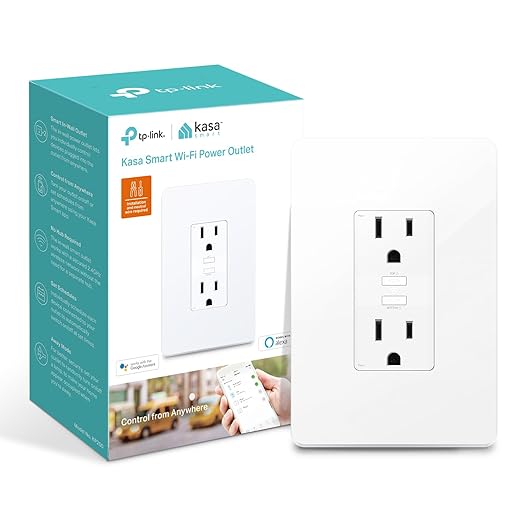 Kasa Smart Plug KP200, In-Wall Smart Home Wi-Fi Outlet Works with Alexa, Google Home & IFTTT, No Hub Required, Remote Cont...