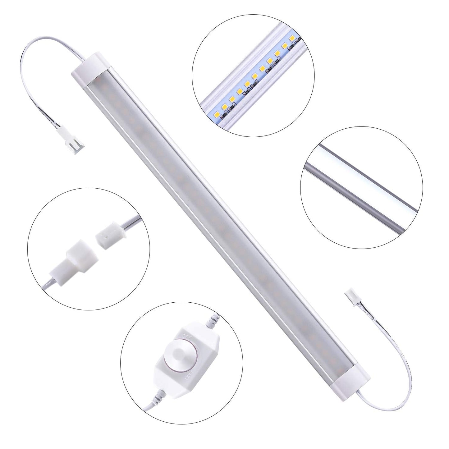 LABOREDUCER LED Under Cabinet Lighting, 11 Inch, Cold White 6000K, Dimmable, 6 Pack, Model 619960891223, Aluminum