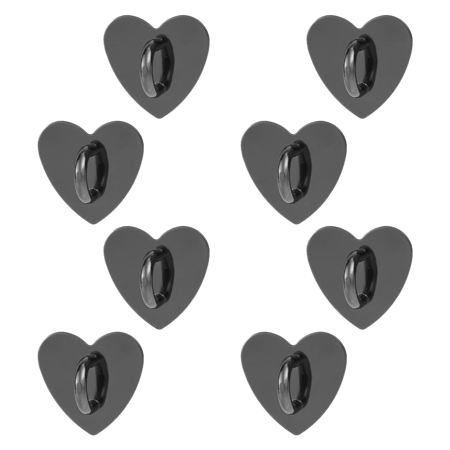 8Pcs Cell Phone Ring Holder, Cute Heart Phone Charm Hooks Adhesive Smartphone Finger Ring Stand Sticky Metal Loop Grip For Cellp