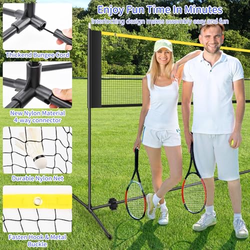 Badminton Pickleball Net, Adjustable Height Portable Badminton Net-2-in-1 Volleyball and Badminton Set, Pickleball Net for...