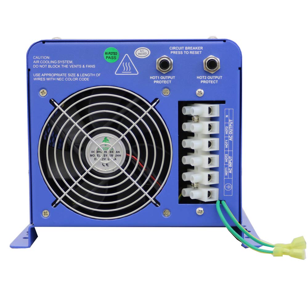 Aims Power Picoglf60W24V240Vs 24 Volt Pure Sine Inverter Charger, 6000 Watt Low Frequency Inverter 110/220Vac Split Phase, 18000