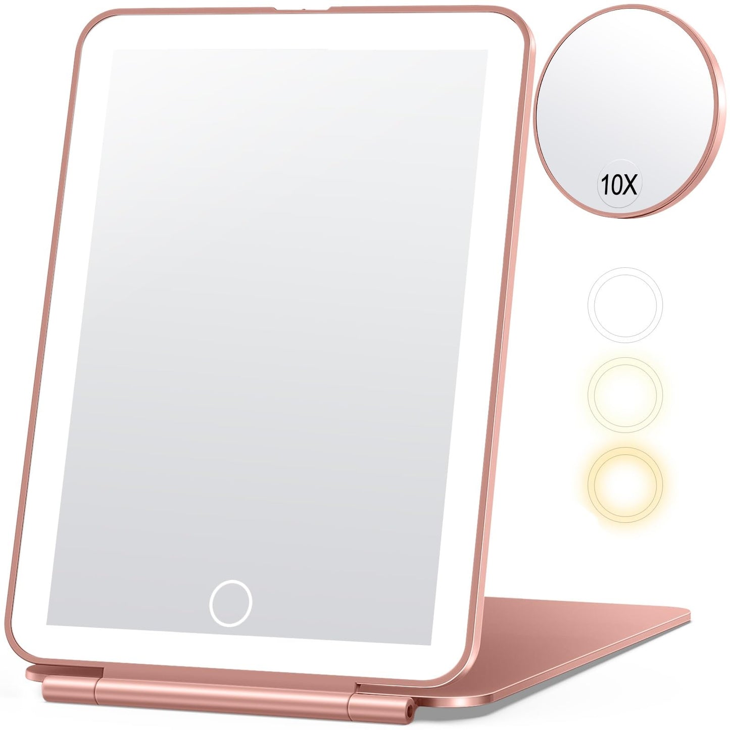 miroposs Rechargeable Travel Makeup Mirror, Vanity Mirror with 80LEDs, 3 Color Lighting, 2000mAh Battery, Portable Ultra Slim Li