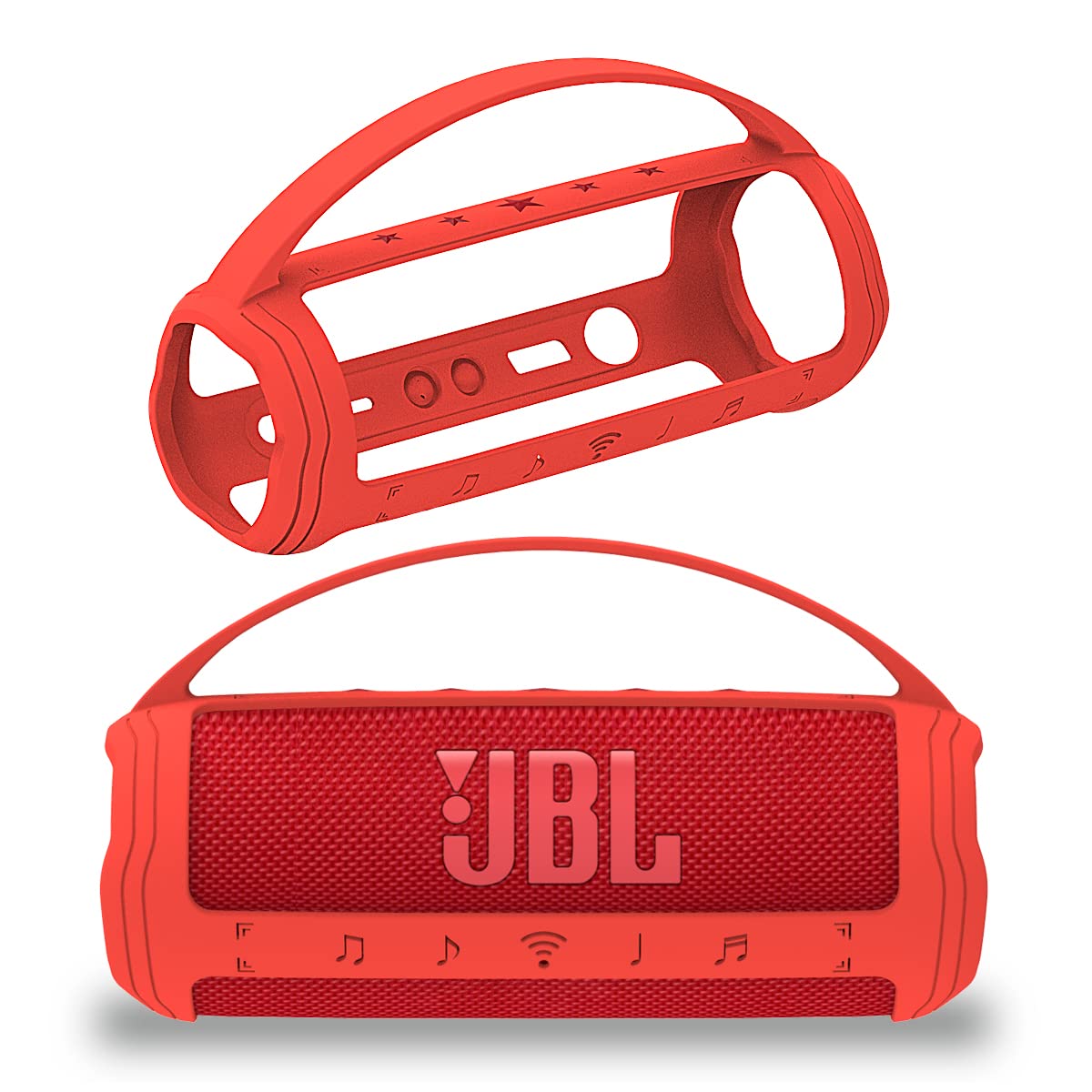 JCHPINE Silicone Cover Case for JBL Flip 6 Portable Bluetooth Speaker, Protective Carrying Holder for JBL Flip 6 Speaker Accessories (Red Case) -Like New