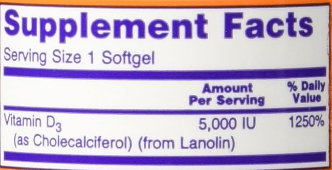 NOW Foods Vitamin D3 5000 Iu, 240-softgels (Pack of 2)
