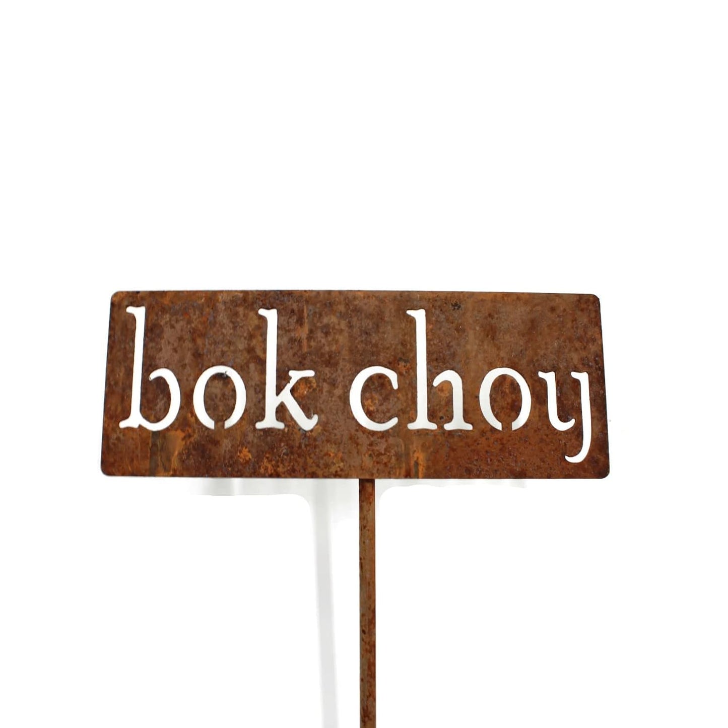 Classic Metal Garden Markers 19 Inches Tall (bok choy, Naturally Rusted)