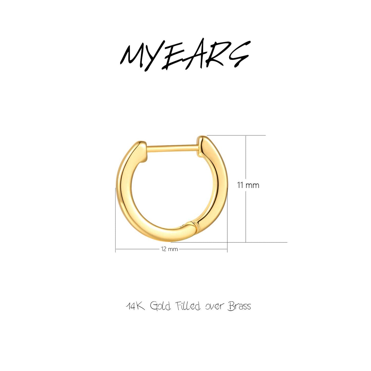 MYEARS Women Earrings Gold Huggie Hoop Ear Stud Cuff 14K Small Simple Hypoallergenic Everyday Jewelry 1