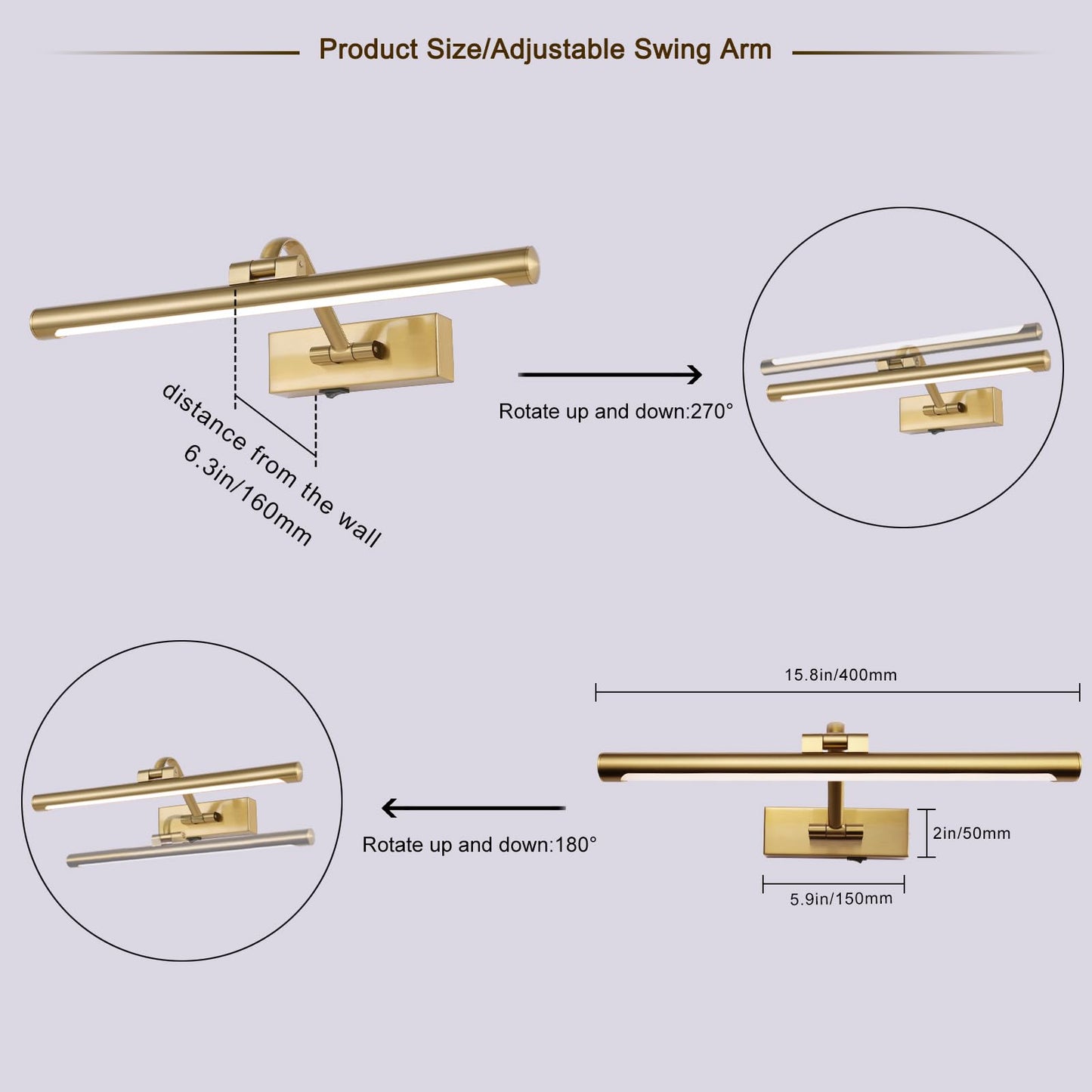 Wireless Picture Lights For Wall Battery Operated Brass Art Light For discomfort-reducingtings With Remote 3Cct Dimmable Potrait Lighting Rotatable Display Lighting 16 Rechargeable Wall Lamp For Frame Dartboard