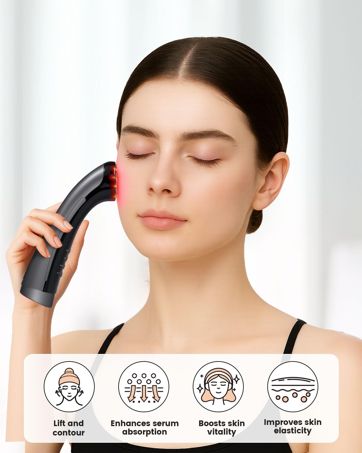 XIAOCHI 4-in-1 Facial Massager for Face & Neck - Skin Rejuvenation, Lifting & Tightening - Reduces Wrinkles & Puffiness, Enhance