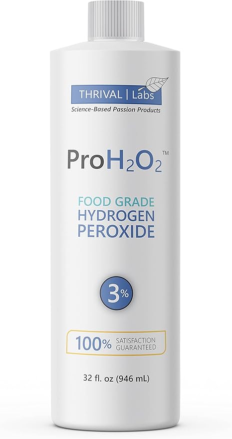 ProH2O2 3% Food Grade Hydrogen Peroxide – Natural Cleaner & Disinfectant – For Household Use – Ideal for Cleaning, Sanitizing & Gargle – 8 fl oz Spray & 32 fl oz Refill (Combo Pack)