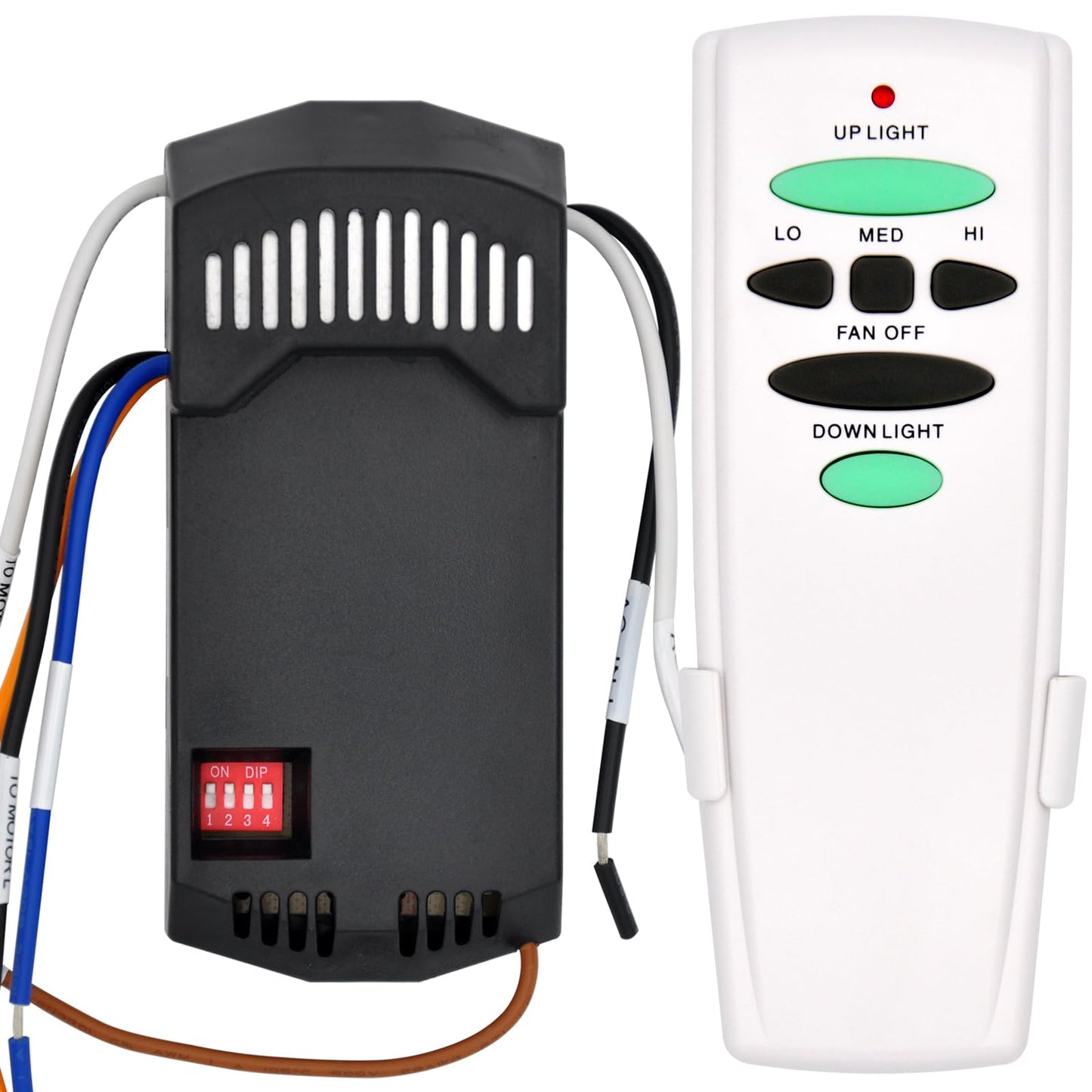 Universal Ceiling Fan Remote Control Kit With Up Down Light Controls Replacement For Hampton Bay Hunter Harbor Breeze,W/Receiver