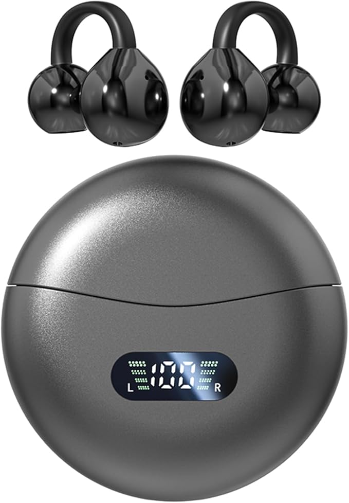 Piluyaa Clip-on Earbuds,Open Ear Earbuds Wireless Bluetooth 5.4, Lightweight Open Ear Headphones with C-Shaped Bridge,Slim...