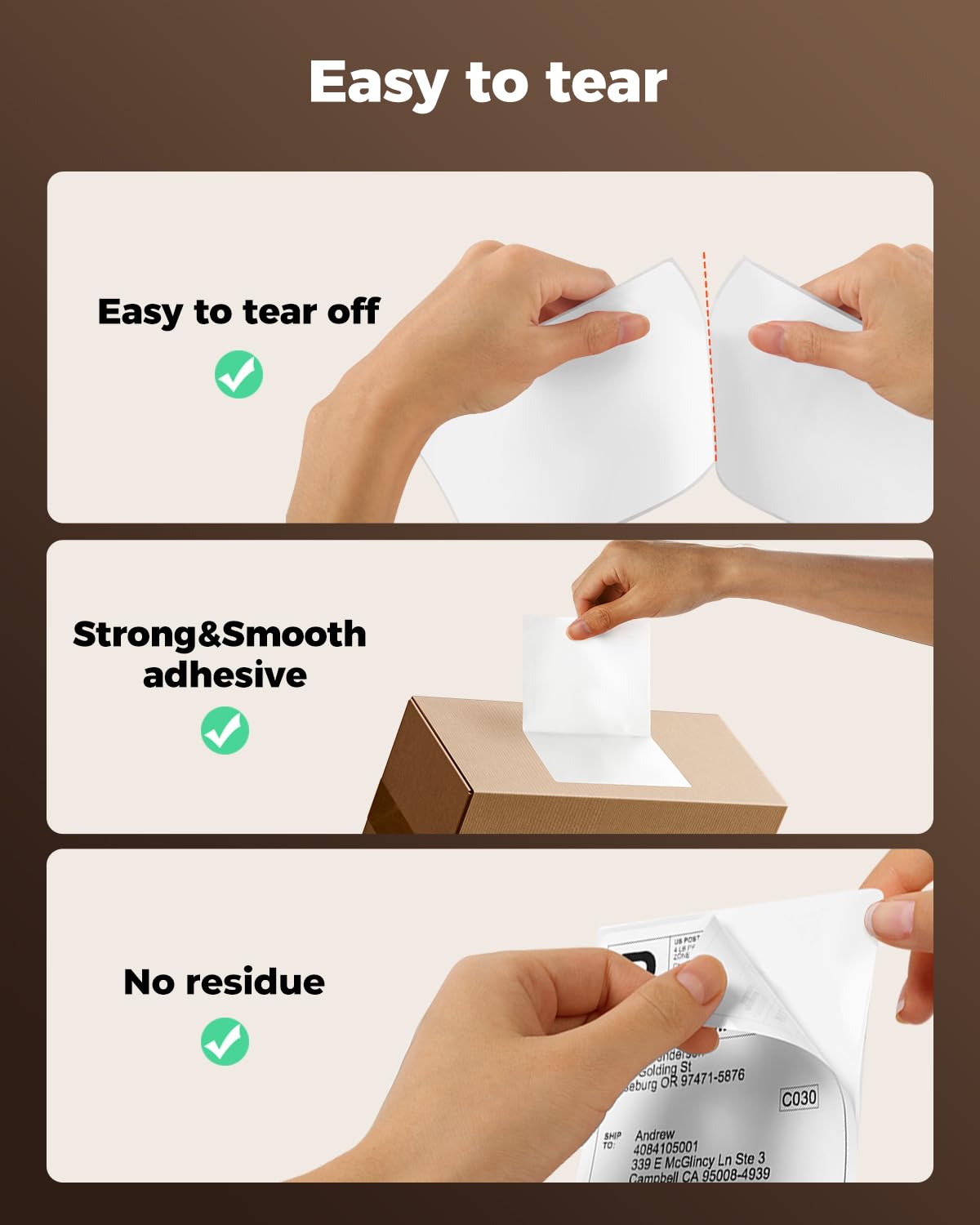 SVANTTO 4x6 Thermal Labels, Strong Adhesive and Perforated Shipping Labels, Thermal Printer Labels for Mailing Postage Address（500Pcs/Stack）