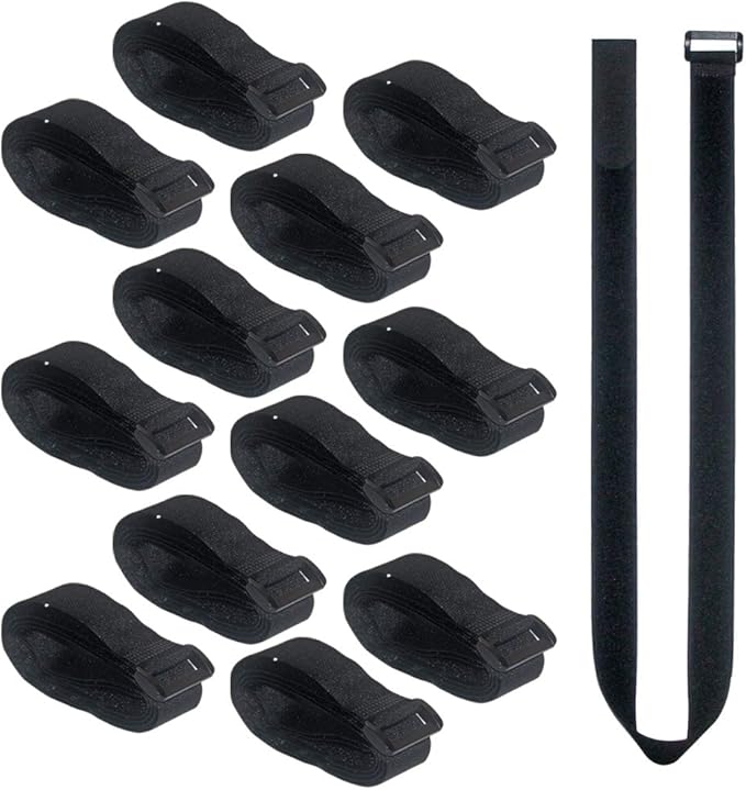 UONIKA 36 inch Cable Straps,12 pcs Reusable Fastening Hook and Loop Utility Cable Ties Down Wraps Adjustable Cinch Straps