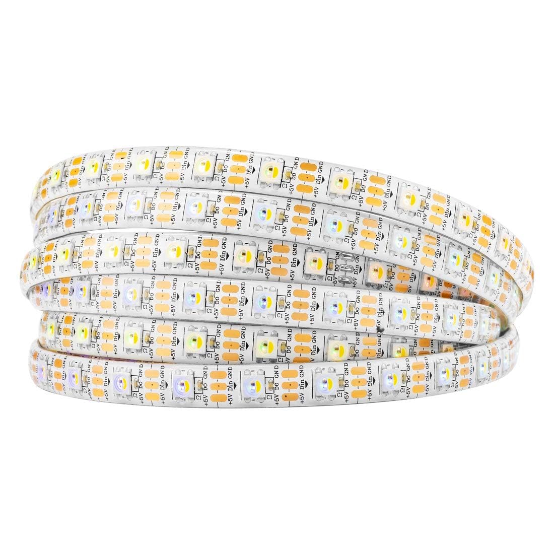 Btf-Lighting Rgbw Sk6812 Led Strip, 16.4Ft, 300 Leds, Ip65, Rgb+Warm White, Individually Addressable, White Pcb