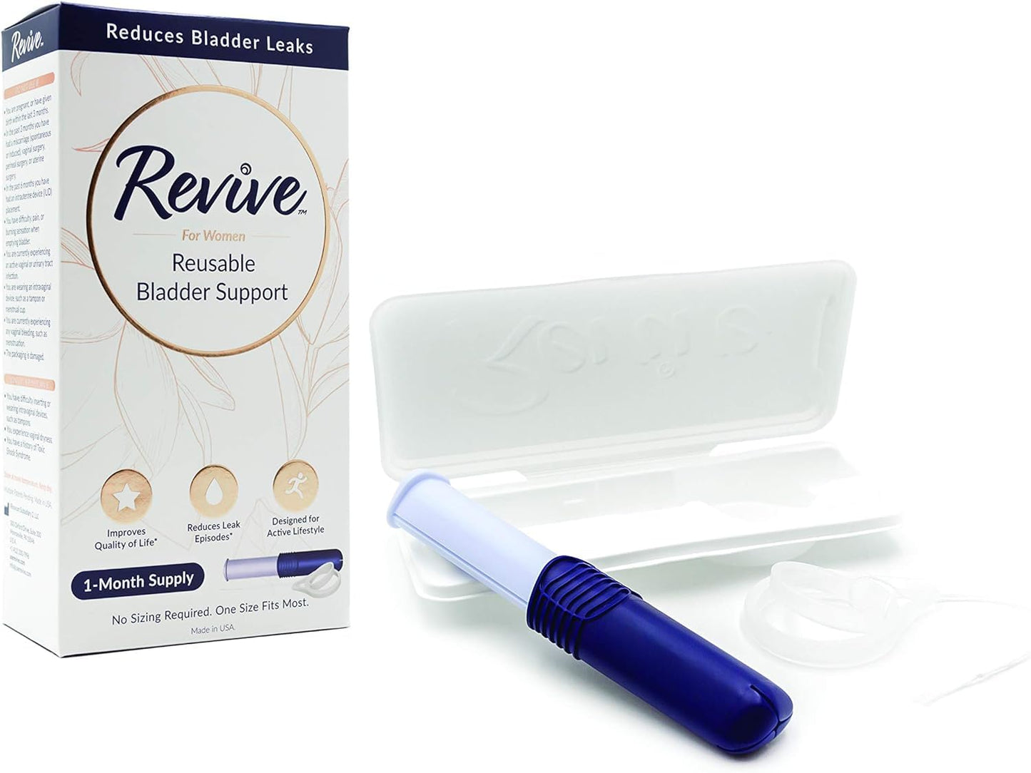 Revive Bladder Support Pessary for Women | Reusable Vaginal Device for Stress Incontinence & Leak Control | Comfortable Alternative to Pads & Liners | Womens Health Support | 1 Pack, One Month Supply