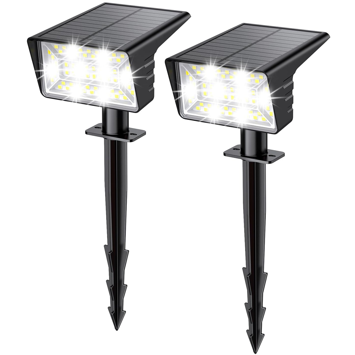 Lamkeep Solar Spot Lights Outdoor With 60 Led & Auto On/Off  2 Pack Solar Lights Outdoor Waterproof Ip68 With 3 Lighting Modes  2-In-1 Solars Landscape Light For Outside  Garden  Yard(Cool White)