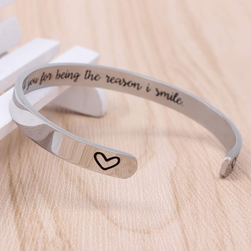 Btysun Bracelets for Women Inspirational Gifts for Women Motivational Birthday Cuff Bangle Friendship Personalized Mantra Jewelr