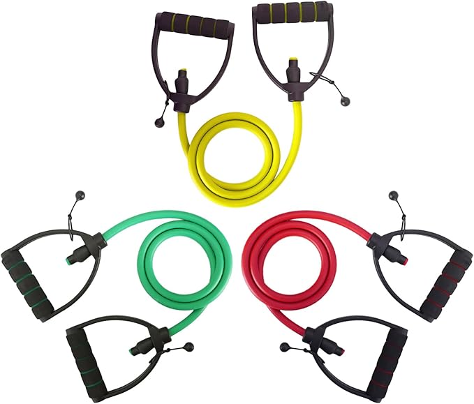 3 PCS Resistance Exercise Band with Handles, Exercise Bands with Handles, Workout Bands Resistance for Men or Women, Arm B...