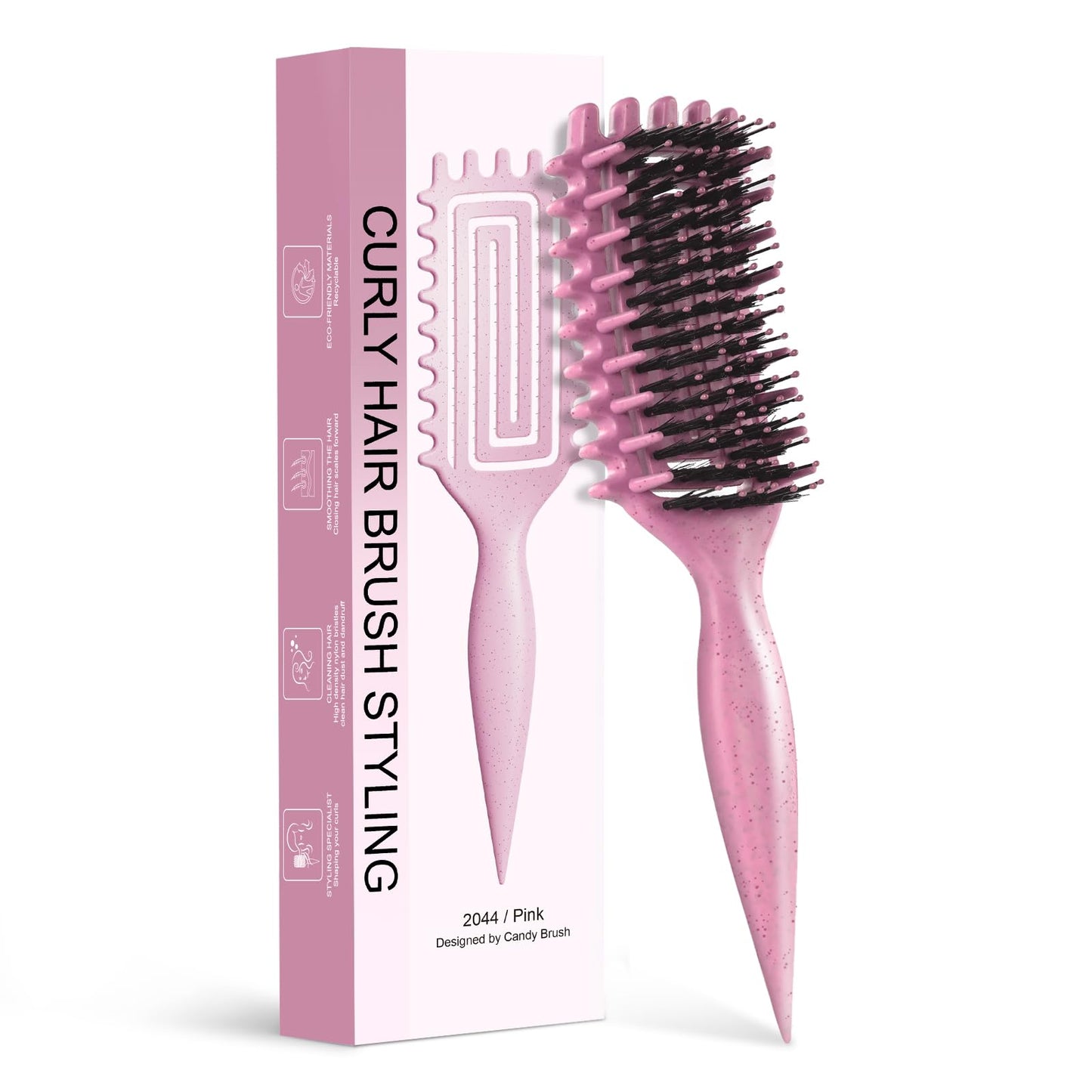Curly Hair Brush,Curl Defining Brush for Effortlessly Defined Curls & Waves,Vented Hair Brush for Wet & Dry Hair,Women and Men,R