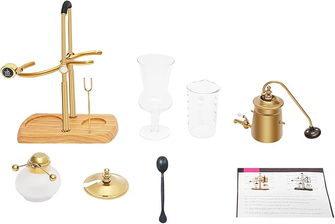 Balance Syphon Coffee Maker, 400ml Siphon Brewer, Elegant Retro Coffee Pot, Retro-Style Vacuum Coffee Brewing, Vintage Coffee Maker, Classic Gold