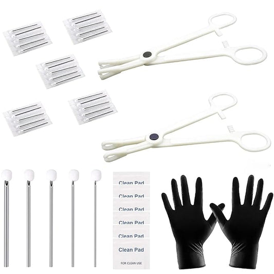 Lyuxzad Piercing Kit 35PCS Professional Piercing Kit Includeds 25PCS Mixed 12G 14G 16G 18G 20G Ear Nose Piercing Needles 2...