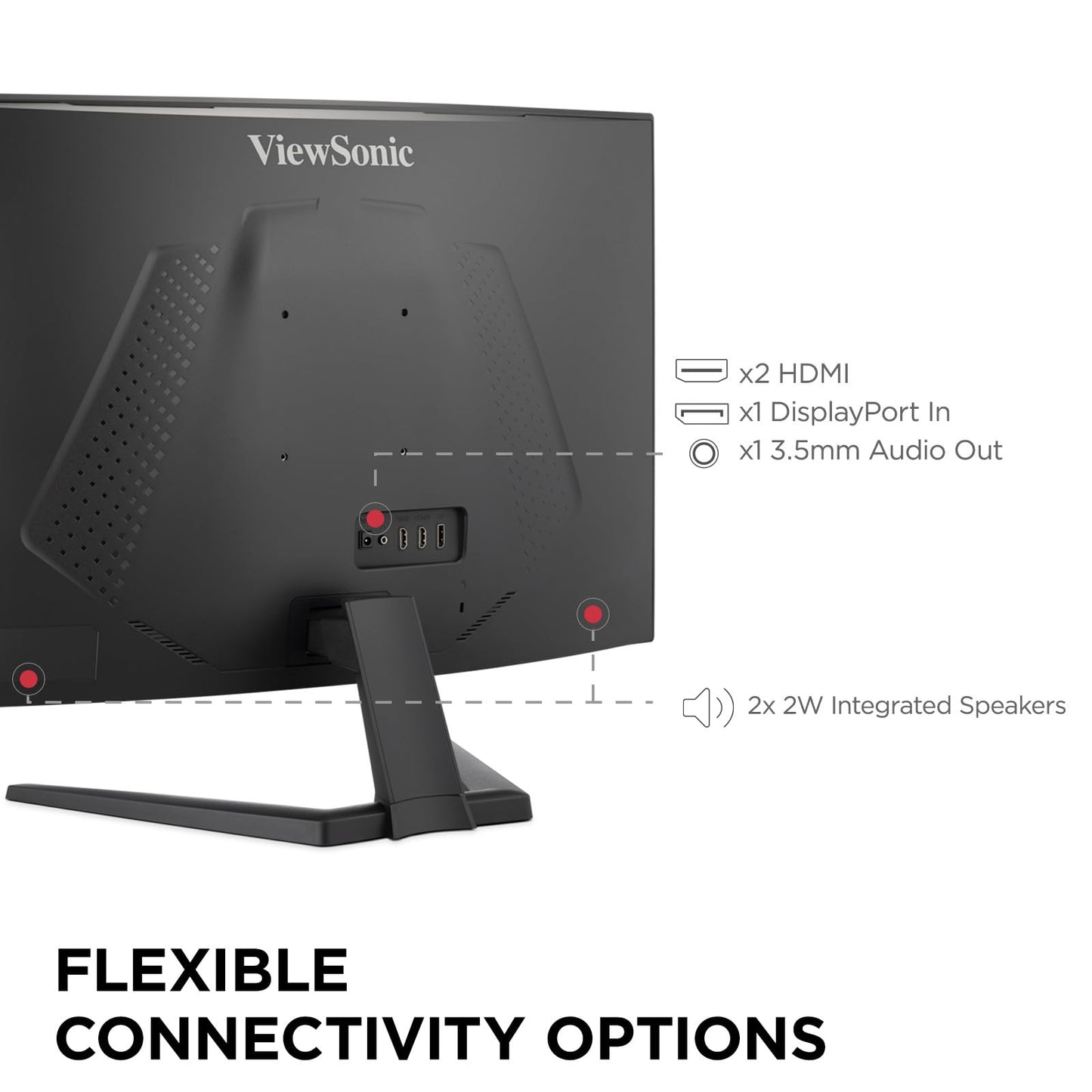 ViewSonic VX3228C-2K 32 Inch 1440p Curved Gaming Monitor with 1ms, 180Hz, FreeSync, Eye Care, HDMI, and DisplayPort Inputs
