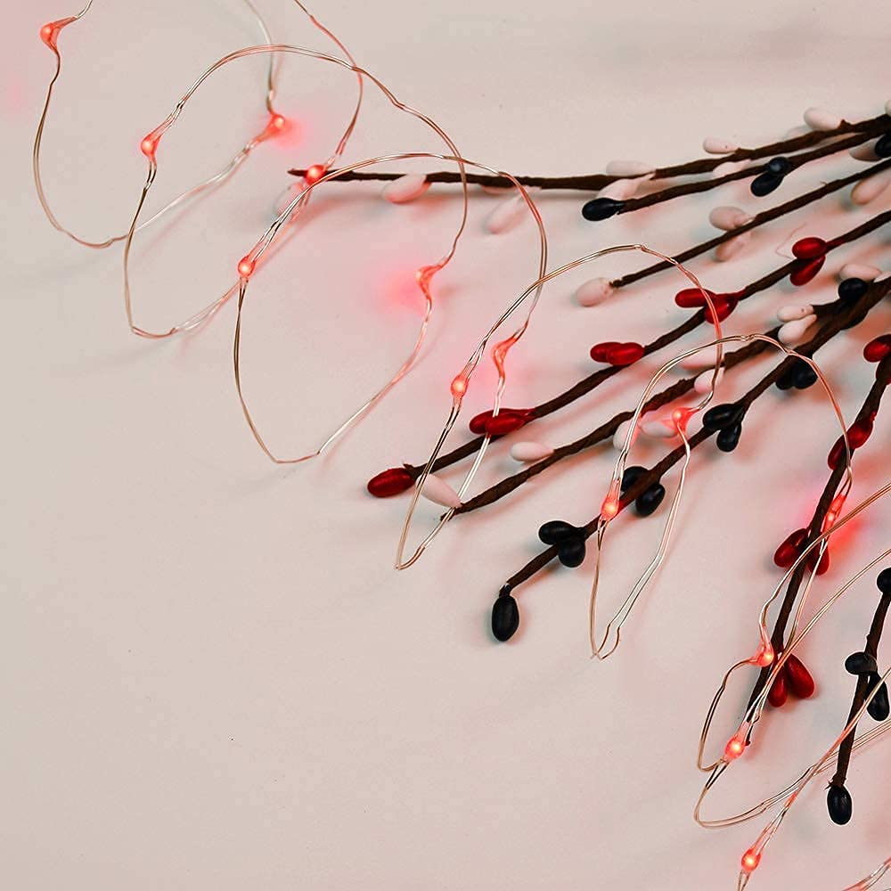JosMega Solar Powered Fairy String Lights, Waterproof, 8 Modes, 33ft-100LED, Red
