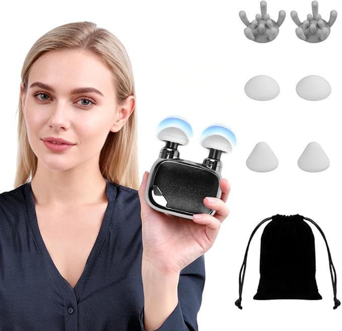 Pudthin Pocket Force Mini Travel Massage Gun, Dual-Head High-Power Deep Tissue Body Massagers, Brushless Quiet Motor,10mm ...