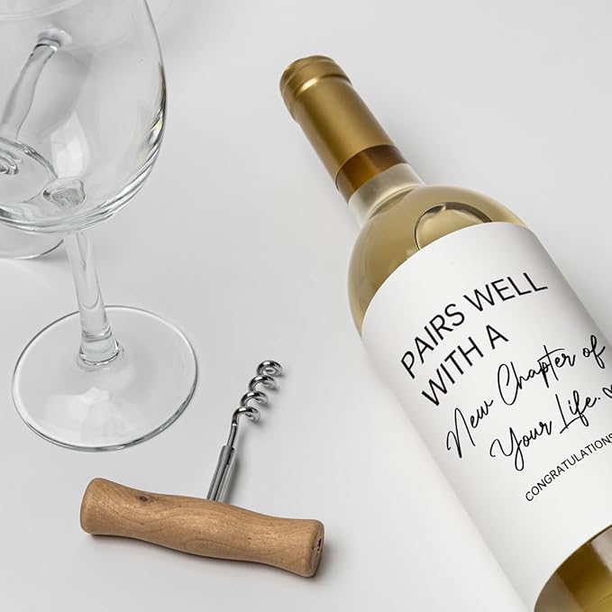 8 Pcs Going Leaving Moving Away Farewell New Beginnings Engagement Retirement Party Decorations Gifts for Women Men Coworker Friends Pairs Well with New Chapter of Your Life Wine Labels