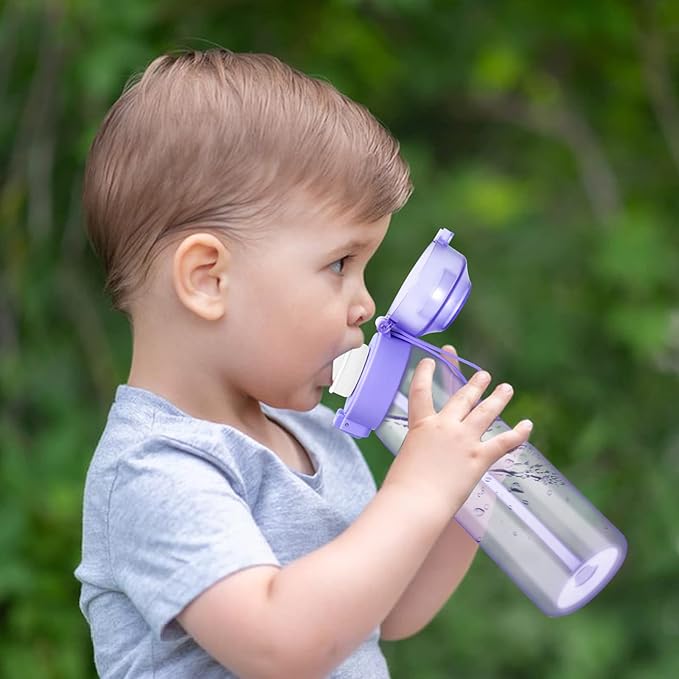 Water Bottle with Flavor Pods 21.9 Oz/650ml Fruit Fragrance Water Bottle Recyclable Sports Air Water Cup Scented Pods for Outdoor (Purple 650ML)