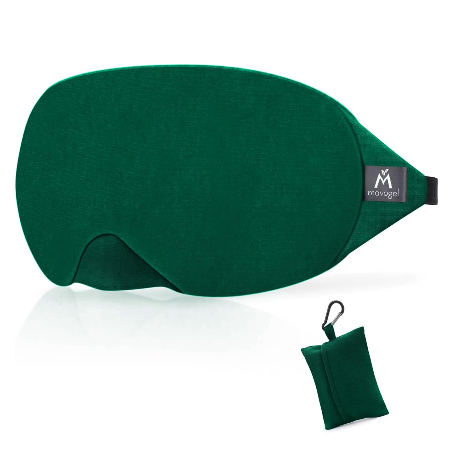 Mavogel Cotton Sleep Eye Mask - Breathable Light Blocking Sleep Mask, Soft Comfortable Night Eye Mask for Men Women, Eye Cover for Travel/Sleeping/Shift Work, Includes Travel Pouch (Green)