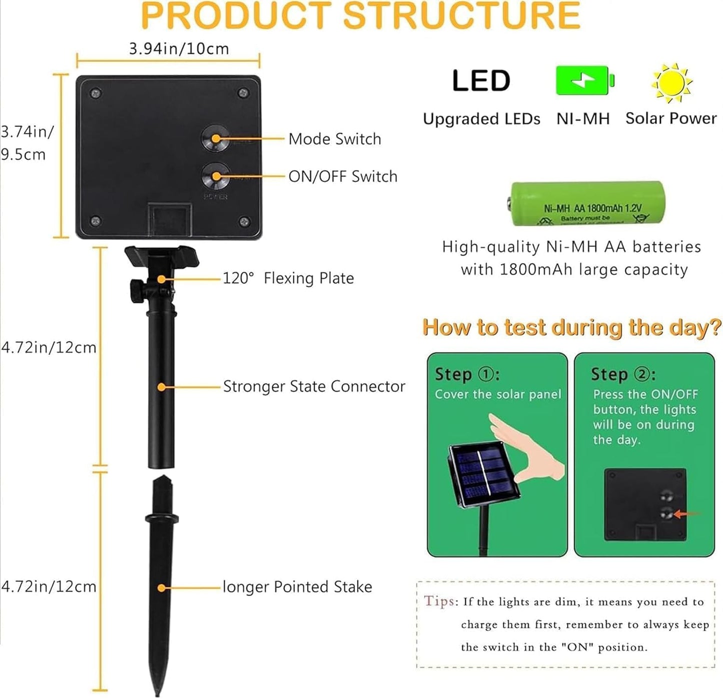 KAQ Solar String Lights, 200LED, 66FT, IP65 Waterproof, 8 Modes, Multicolor, 2-Pack