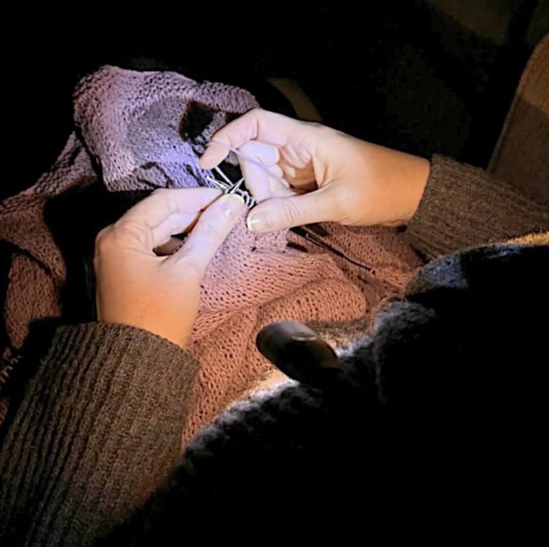 Lumos Knitting Light, Crafter Light Around Neck for Knitters and Crocheters, 3 Colors & Adjustable Brightness. Portable, Wearable, Rechargeable&Long Lasting (Black)