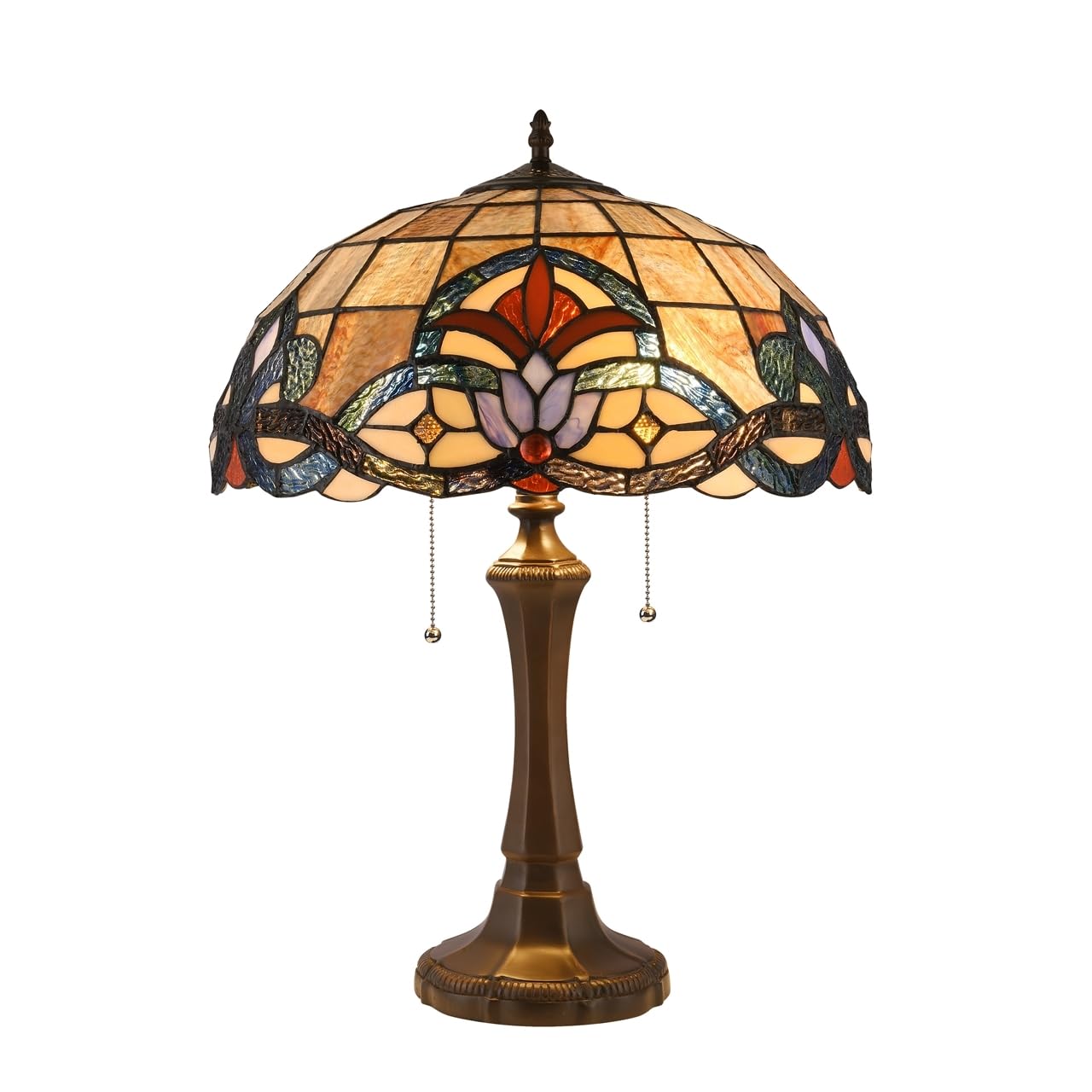 CHLOE Tiffany-Style Table Lamp, Dark Bronze, 2 Light, 16in Shade, Model CH3T224BV16-TL2