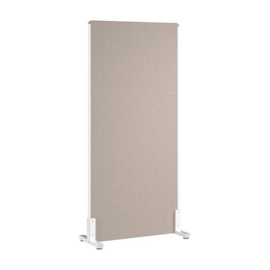 Bush Business Furniture 34W x 72H Freestanding Privacy Screen in Warm Beige, Standing Office Partition with Acoustic Sound Dampening Panel
