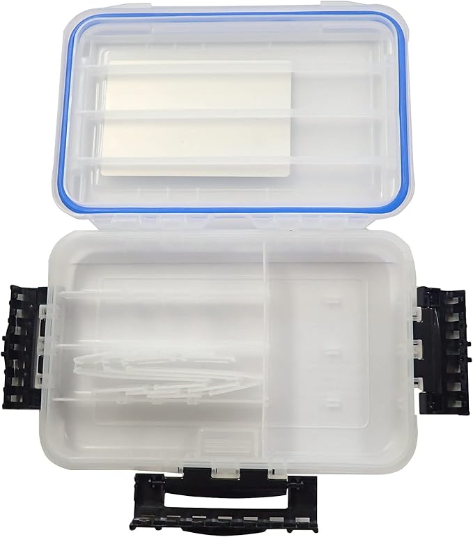 Plano Guide Series 3700 Field Box Waterproof Case, Blue, Large, Dry Box With Wrist Strap for Boat, Kayak, and Camping, Outdoor Gear Storage & 3640 Stowaway