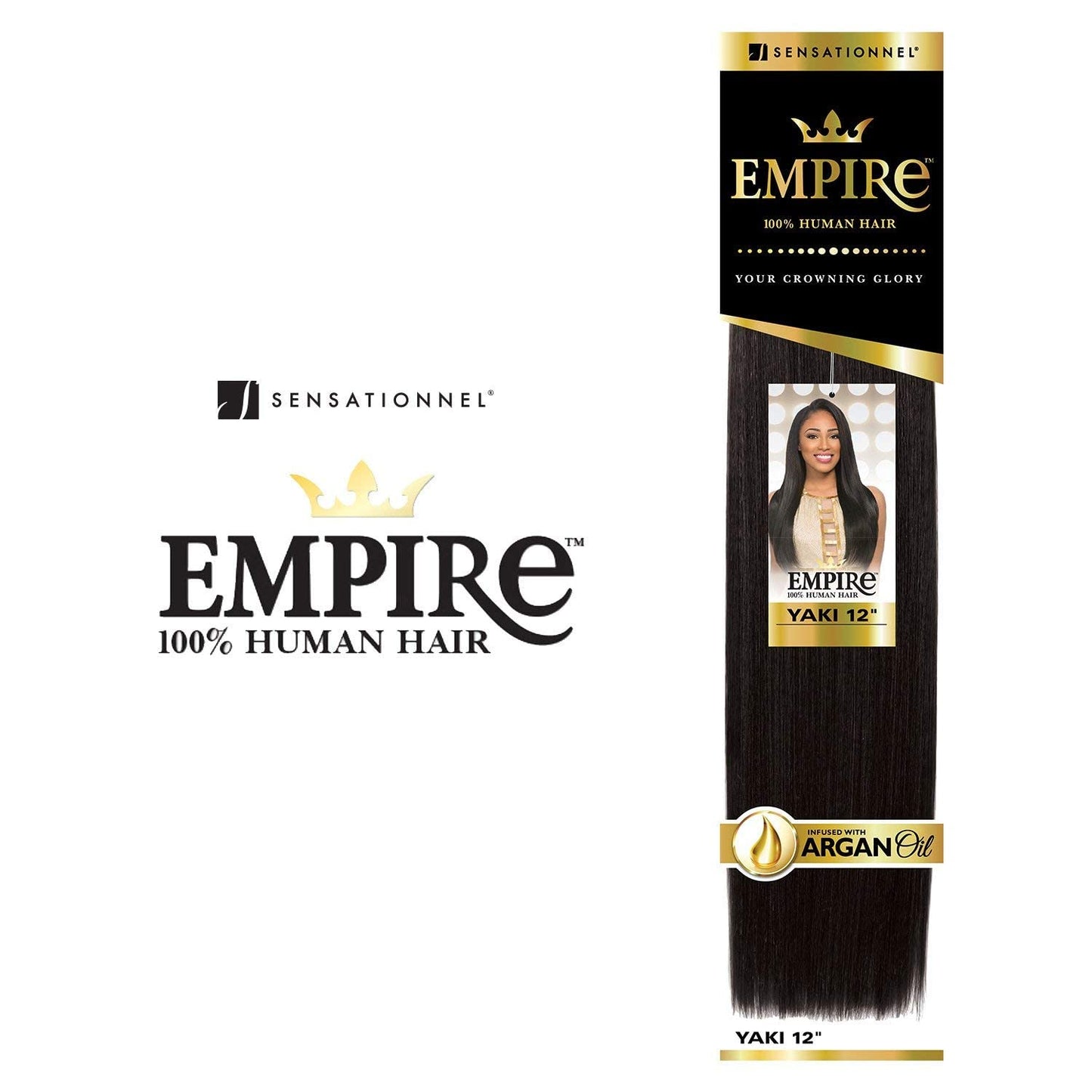 Sensationnel Empire yaki human hair - tangle free weaving for quick weave and sew in styles for faux highlights - 1 pack (28 inc