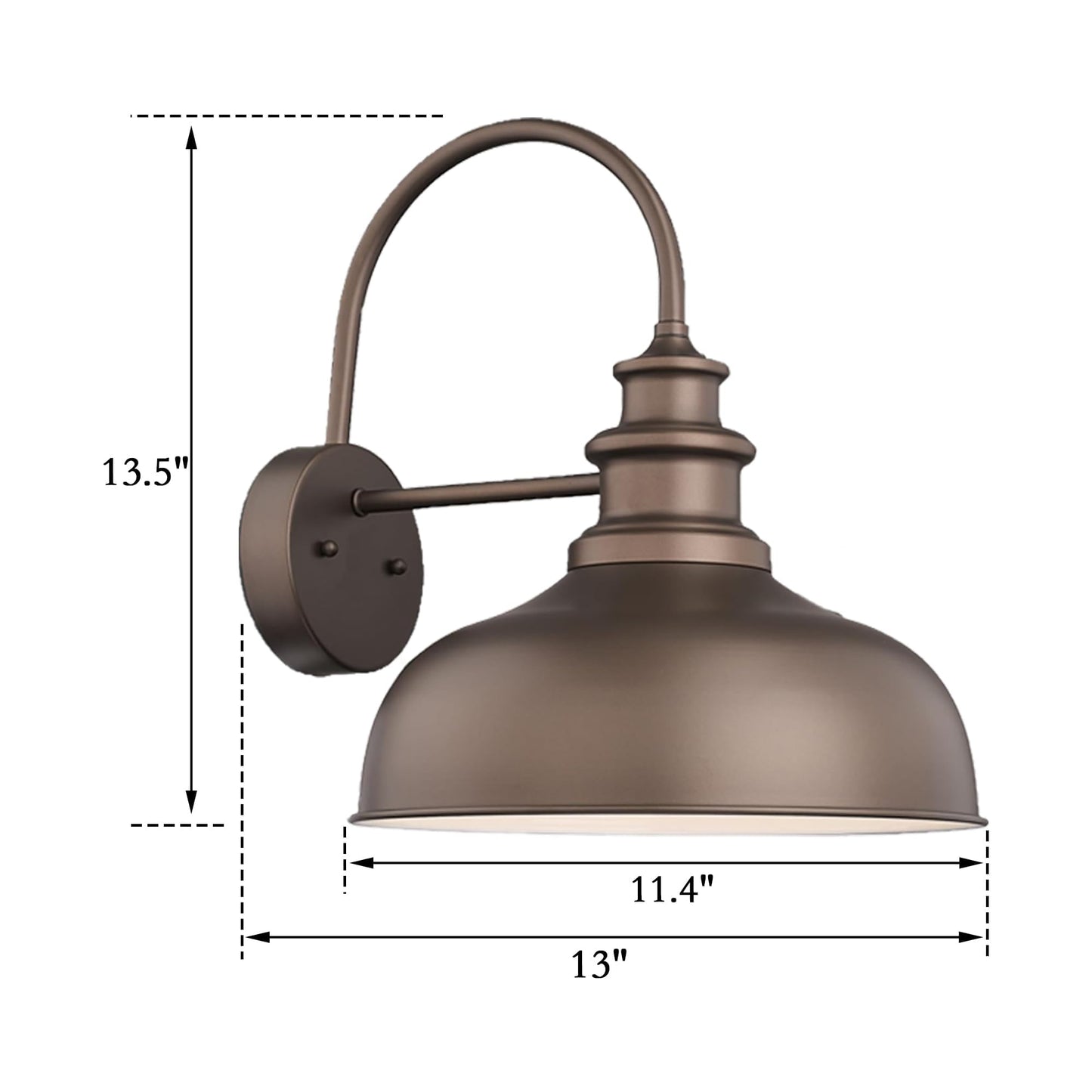 Bestshared Outdoor Gooseneck Barn Light Sconce Vintage Metal Wall Lantern 2pack ORB+White